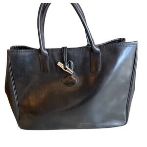 Longchamp Roseau Toggle Top Handle Tote Bag Black *Flawed